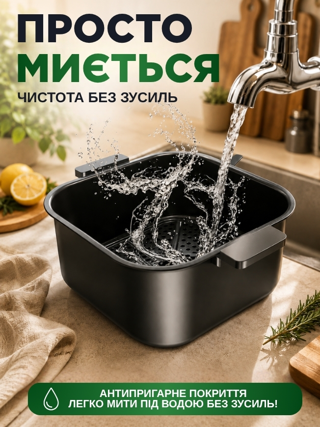 Аерогриль на 8 літрів з інфрачервоним нагріванням фото
